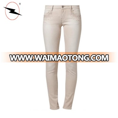 2016 New designs autumn fashion plain khaki women's slim fit fashion pants